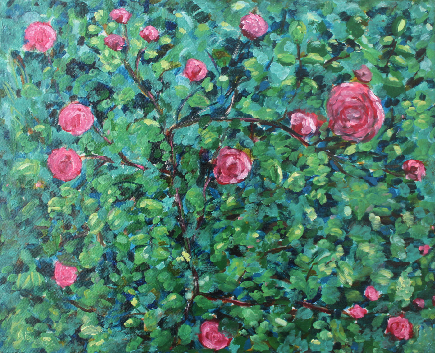 Rose Bush Painting by Alexey Beregovoy