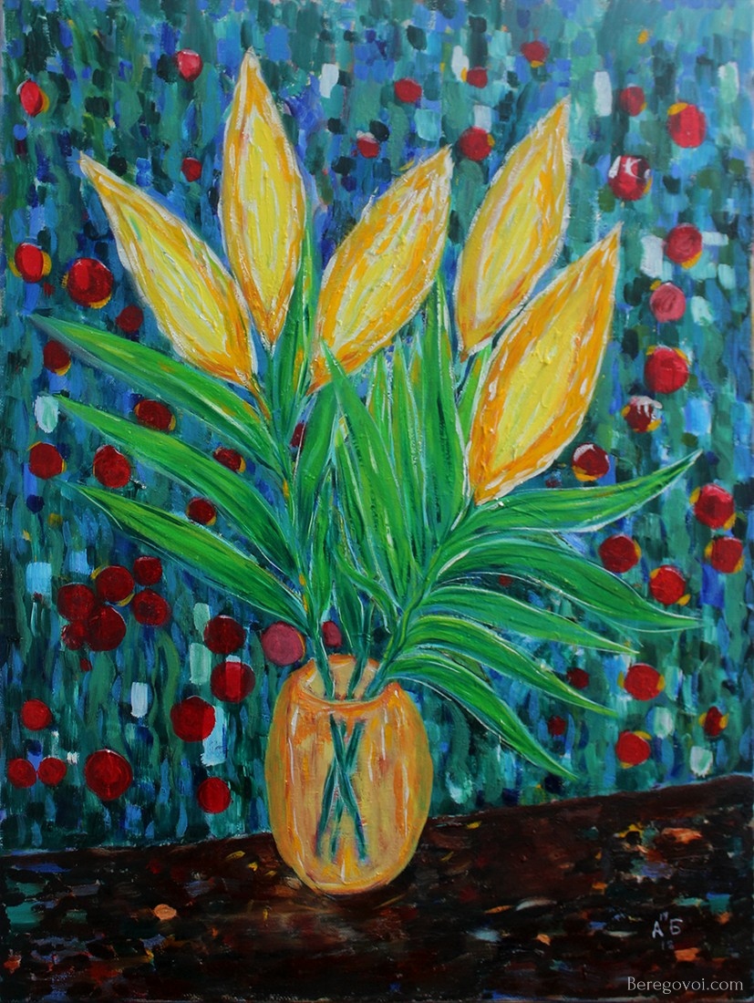 Electric Lilies Painting by Alexey Beregovoy