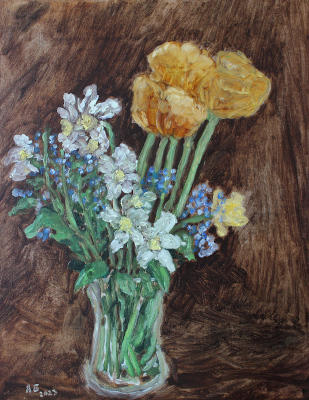 Daffodils - 1 Painting by Alexey Beregovoy
