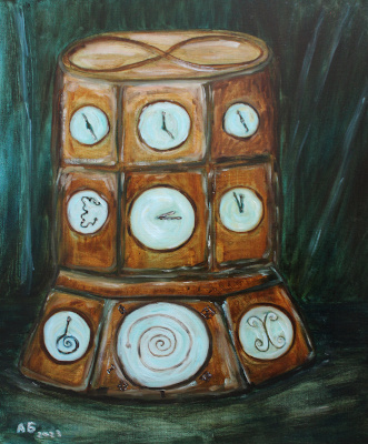 Ancient Clocks Painting by Alexey Beregovoy