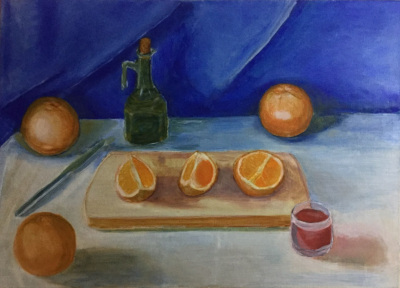 Still Life with Oranges Painting by Alexey Beregovoy