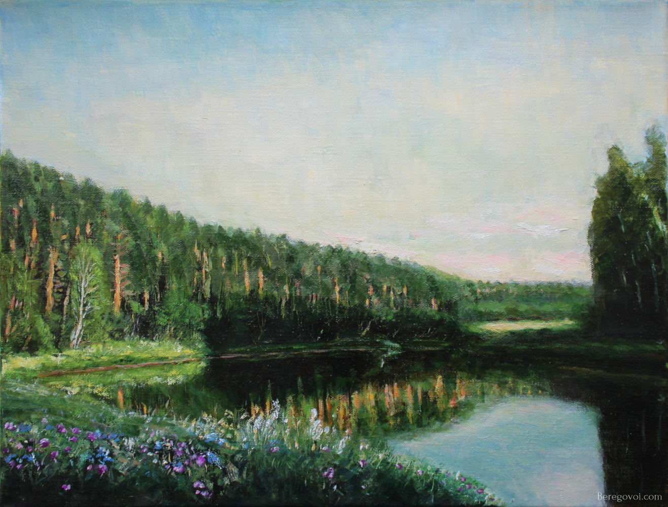 Summer Evening on the Chusovaya river Painting by Alexey Beregovoy