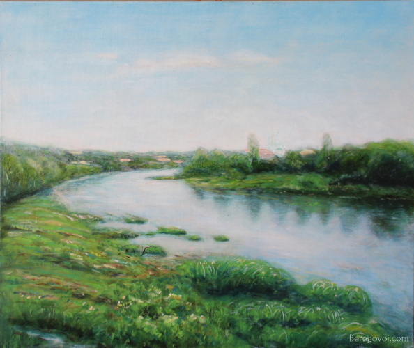 View of Sulva River and Kungur Painting by Alexey Beregovoy