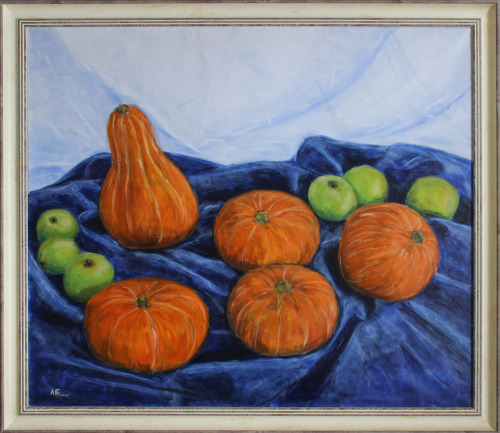 Still Life with Pumpkins and Apples Painting by Alexey Beregovoy