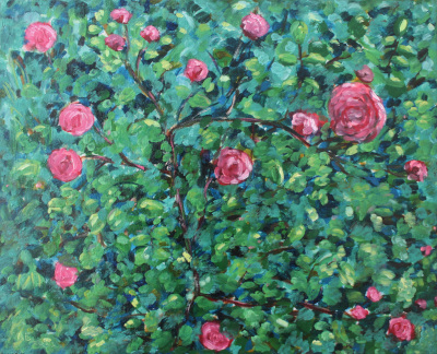 Rose Bush Painting by Alexey Beregovoy