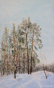 Perm. Chernyaevsky forest in winter Painting by Alexey Beregovoy