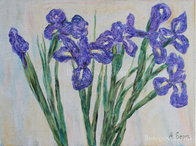 Wonderful Irises Painting by Alexey Beregovoy