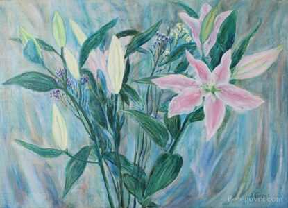 Pensive Lilies Painting by Alexey Beregovoy